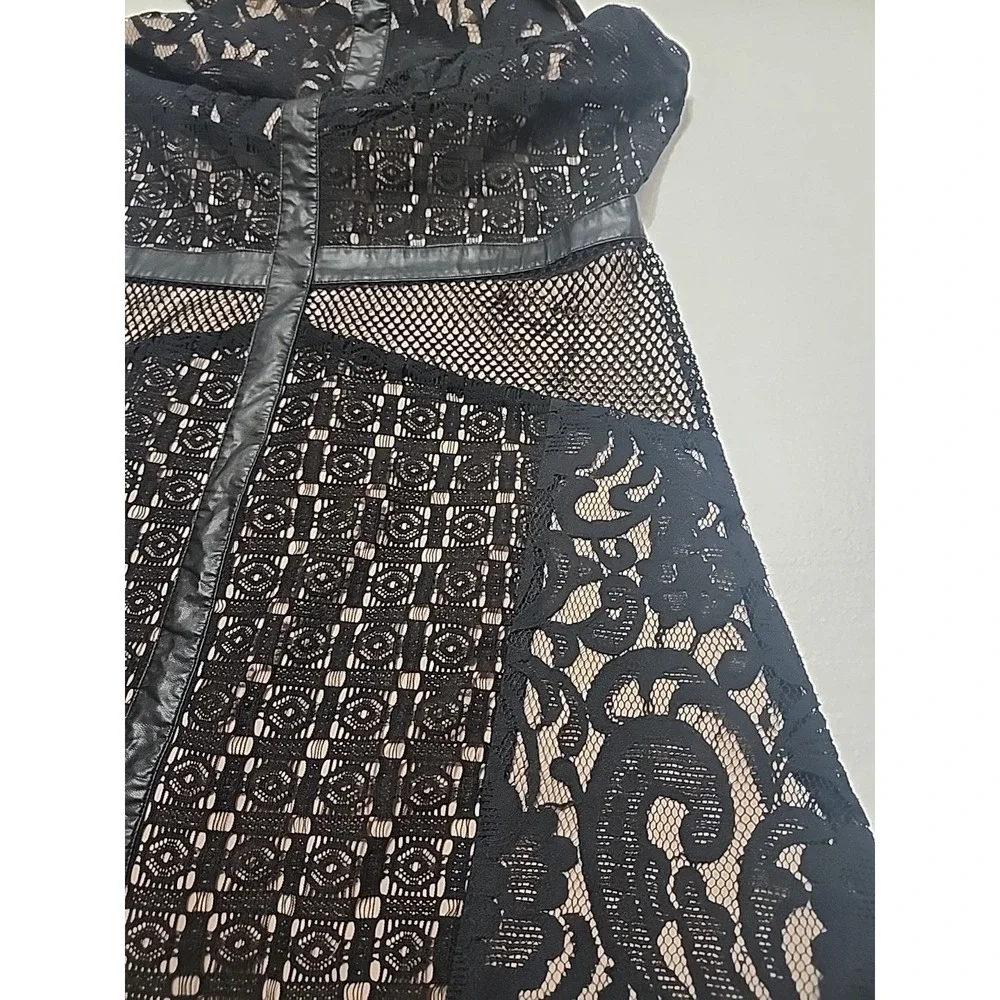 Mossimo Black Lace Dress With Beige Under Slip Size Large